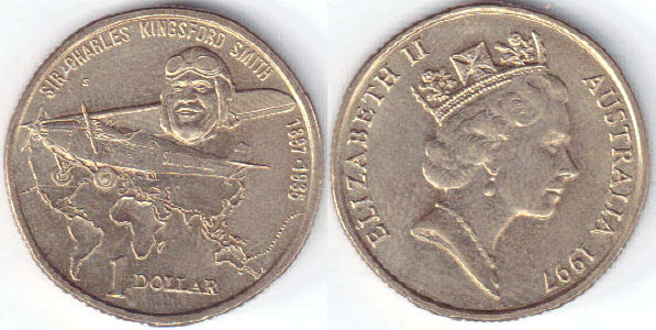 1997 S Australia $1 (Kingsford-Smith) 2'x2' A002553